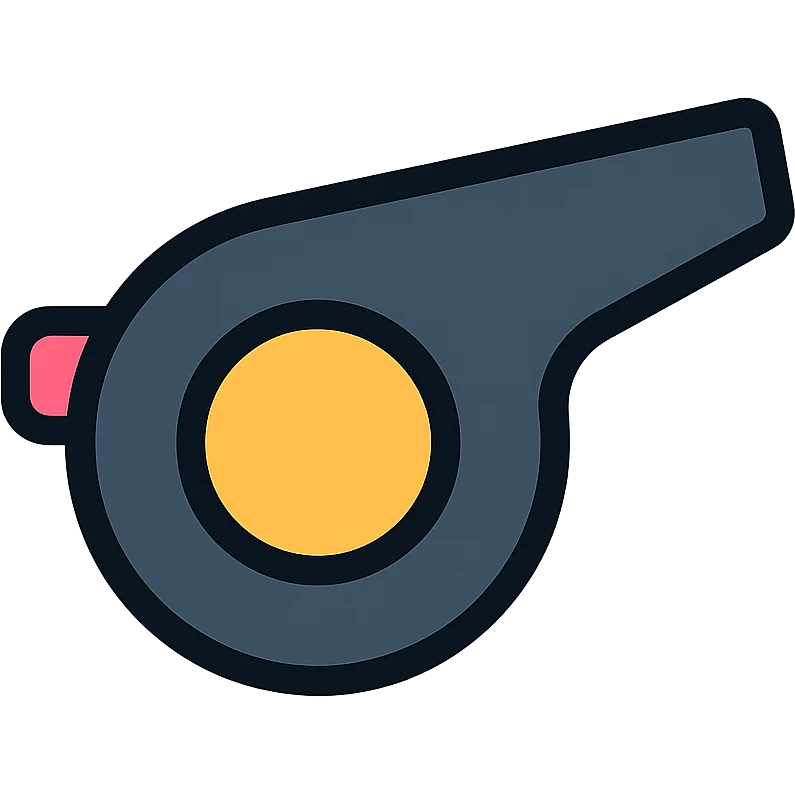 black coach's whistle emoji