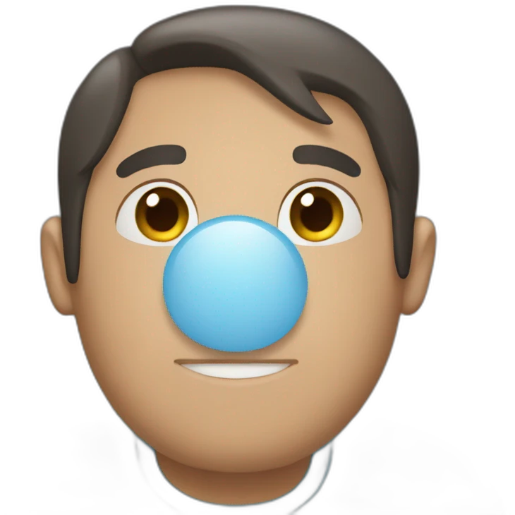 White Man dark hair light blue shirt emoji