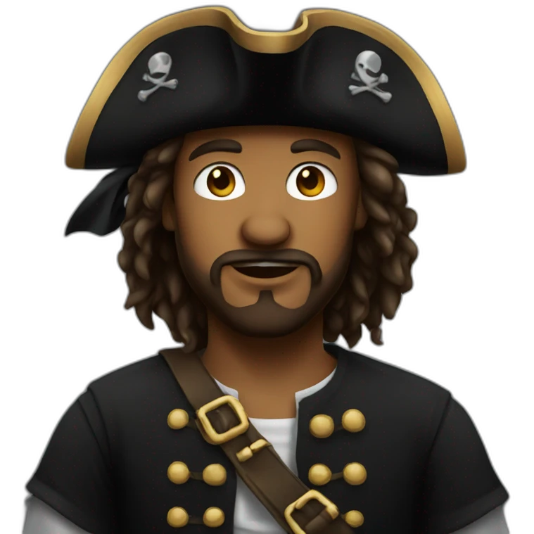 pirate wearing black tshirt emoji