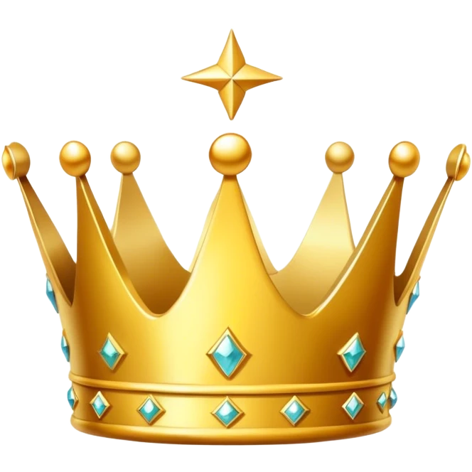 A simple, cartoon-style golden crown, floating on its own and slightly sparkling to convey a premium, regal feel. emoji