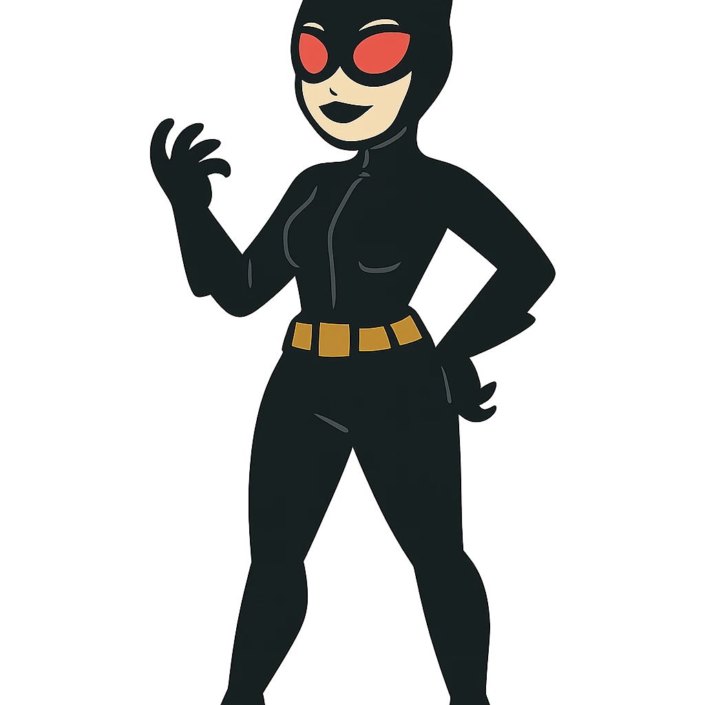 flat toon style catwoman emoji