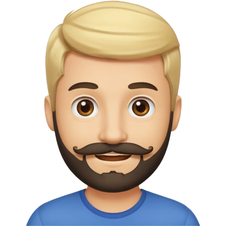 cute blonde guy with muller and a dark beard with moustache emoji