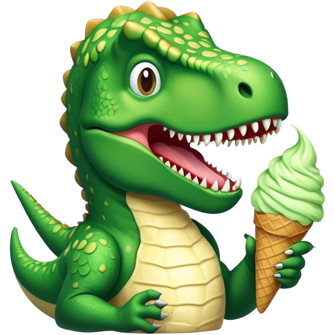 Tyrannosaurus Rex eating ice cream emoji