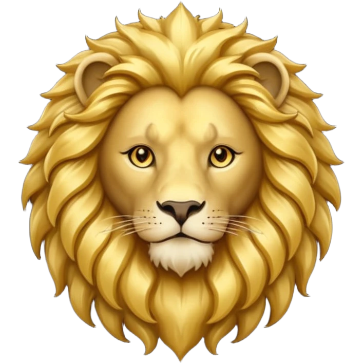 Make a round icon for a paid subscription, black and gold, with the number 4 and a lion. emoji