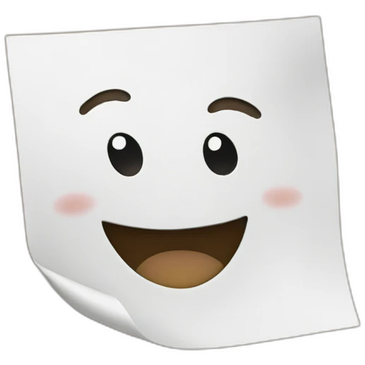 happy sheet of paper emoji