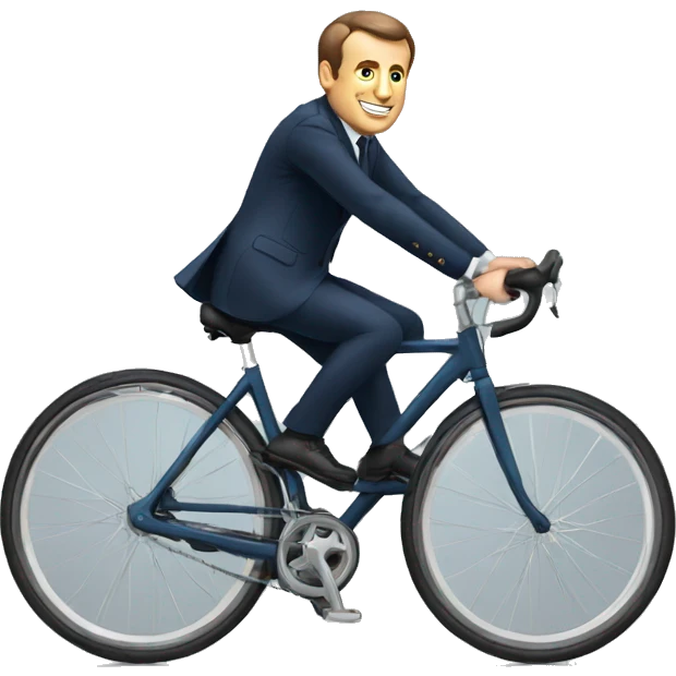 Macron sur un vélo  emoji
