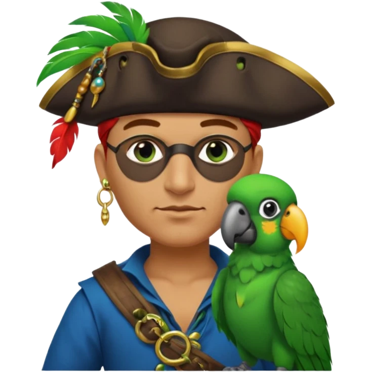 pirate and parrot emoji