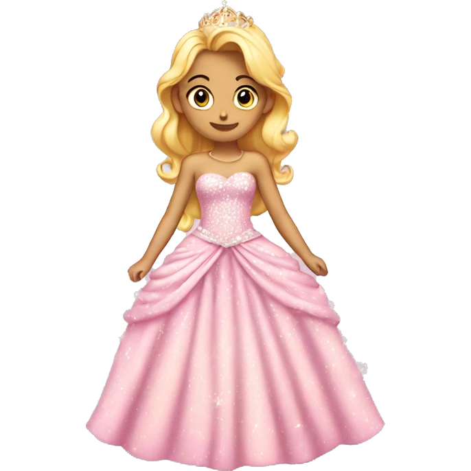 light pink princess sparkly dress isolated dress emoji