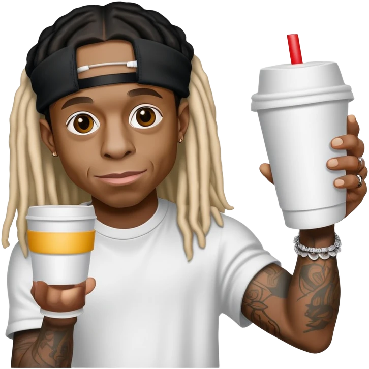 lil wayne holding two styrofoam cups emoji