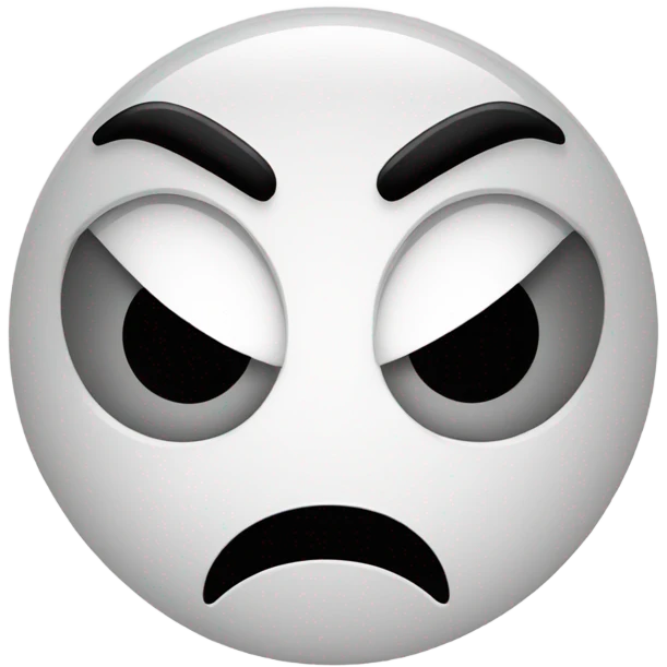 White circle face showing anger emotion emoji