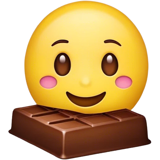 Yellow emoji with chocolate  emoji