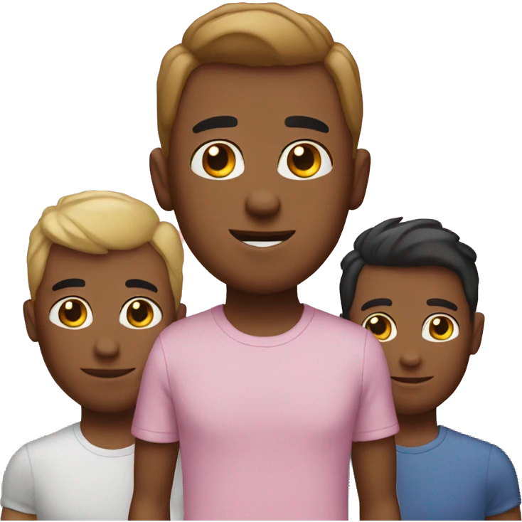 Gay male american throuple emoji