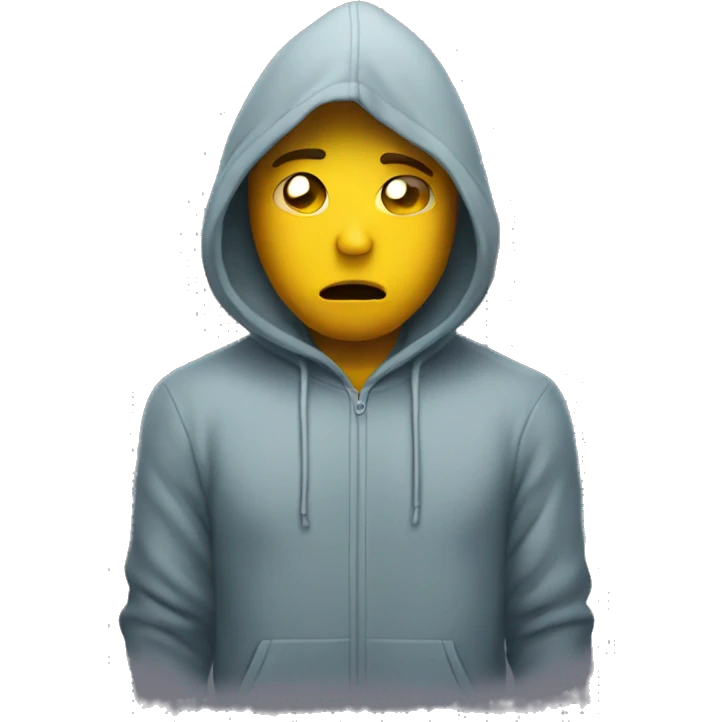 Sad person with hoodie emoji