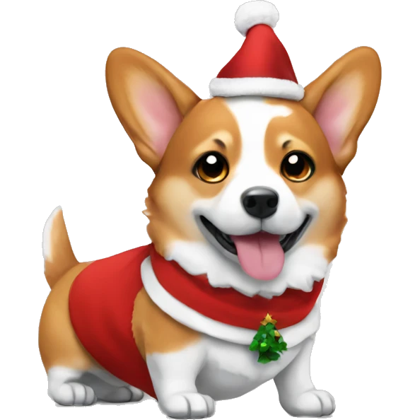 Dog corgi wearing Christmas outfit  emoji