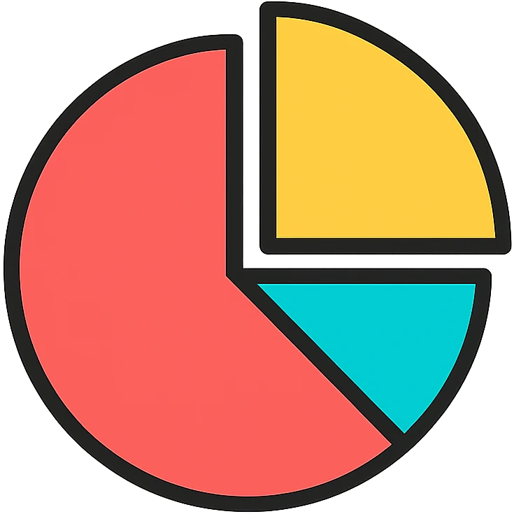 simple pie chart icon, clean and modern style emoji