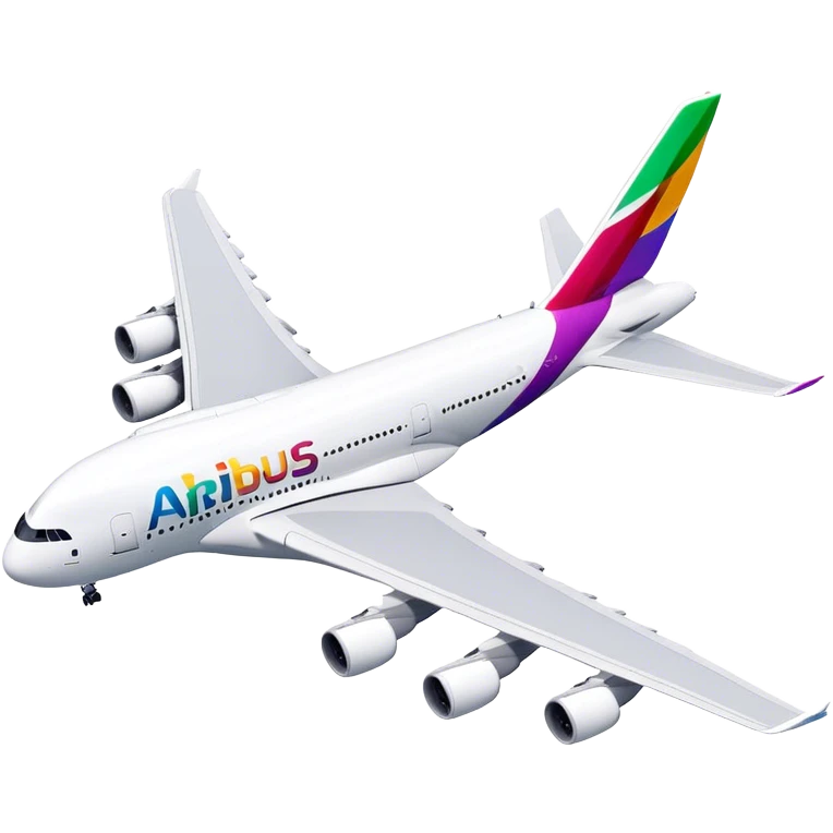 Airbus A380 - Airbus (Model Year: 2021) (Iconic colour: White with colorful tail) emoji