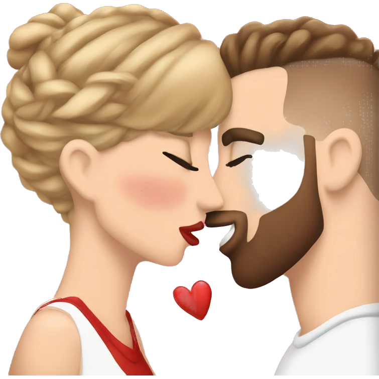 Taylor, Swift and Travis Kelce, kissing emoji