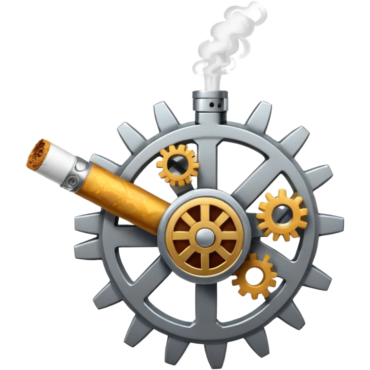 A cog smoking a cigarette emoji