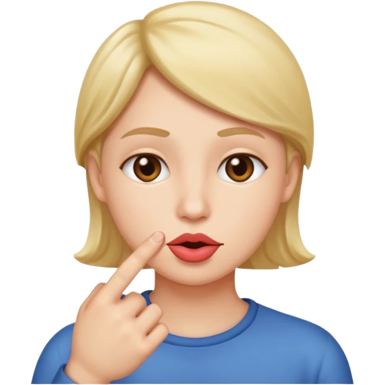 Finger at lip emoji
