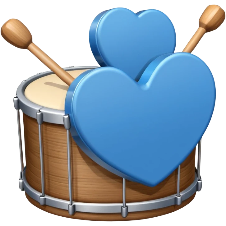 blue heart with a drum emoji