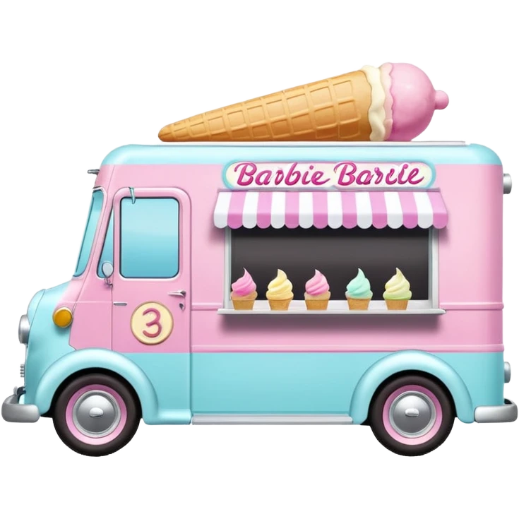 Barbie’s 1937 racing ice cream dream house food truck  emoji
