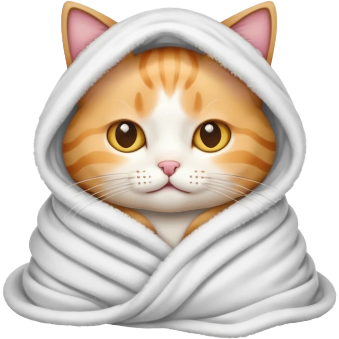 Cat wrapped on a blanket emoji