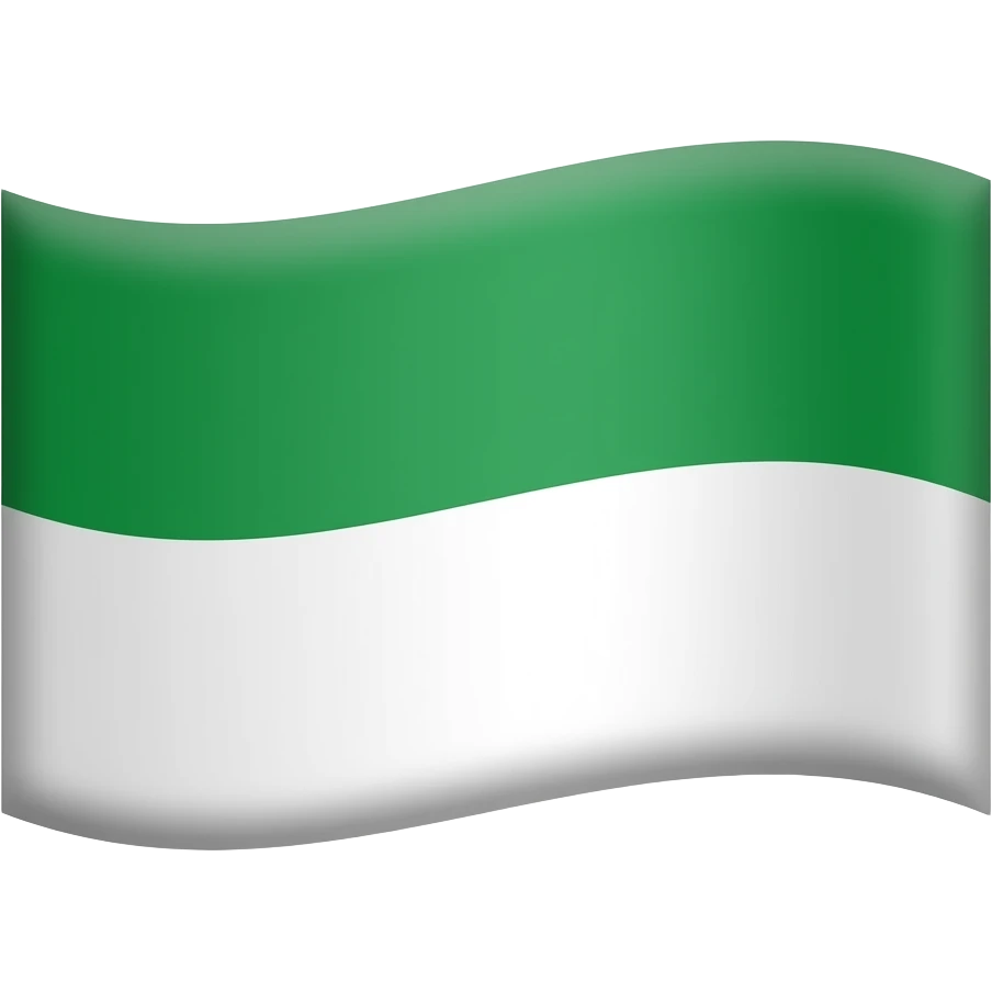 Bandera de 2 colores en forma horizontal solo verde y blanco quita el último verde emoji
