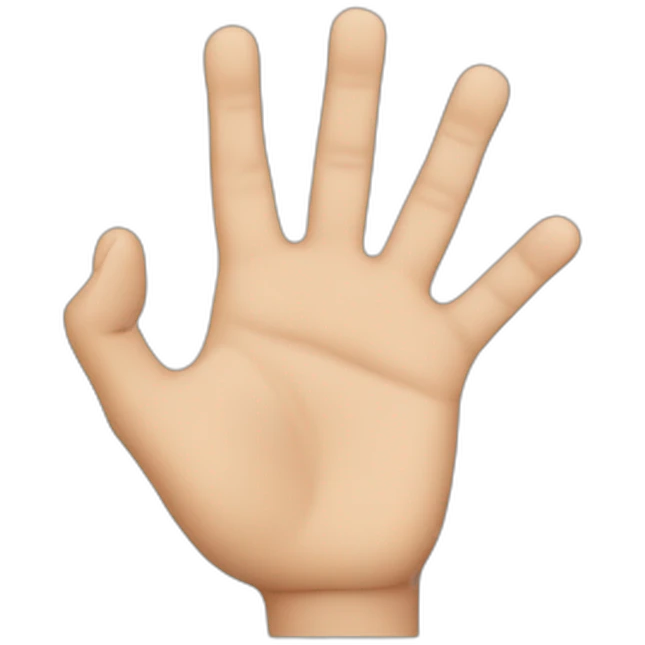 Palm of one hand open except for the middle finger, which is extended outwards emoji