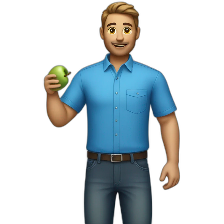 apple specialist blue shirt emoji
