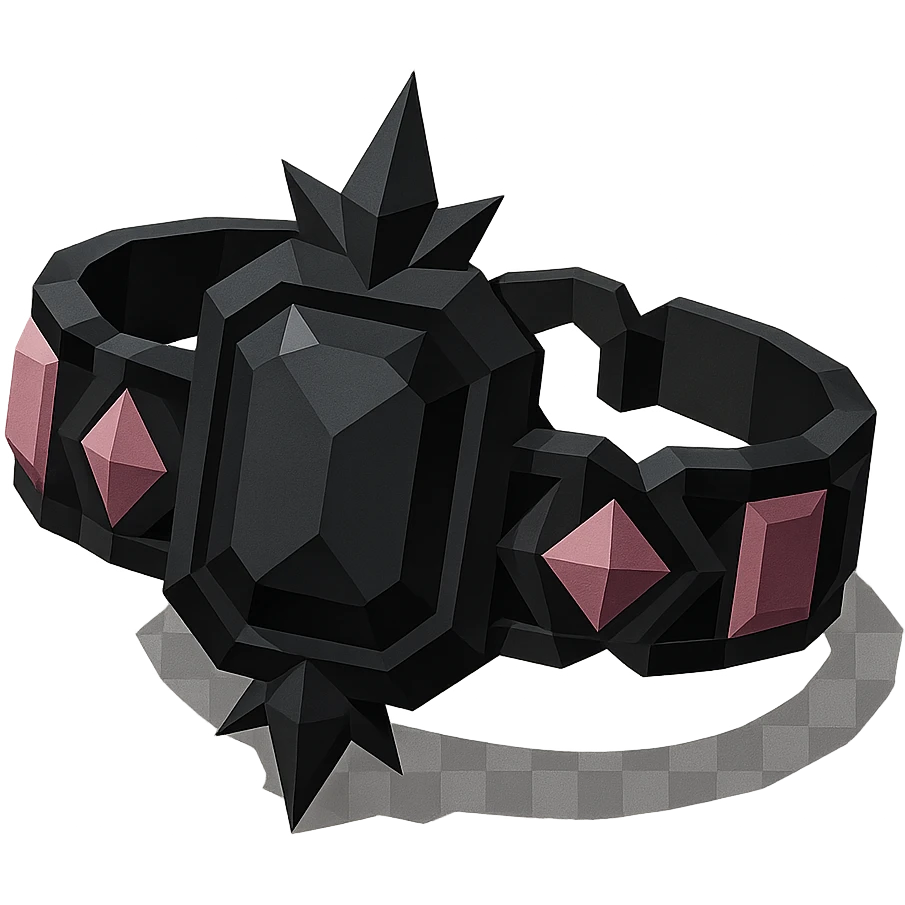 BLACKPINK-inspired gothic bracelet, no hearts, faceted and modern, black and pink emoji