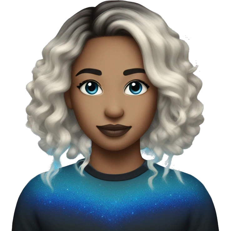 Electric blue sparkly heart ombré  emoji