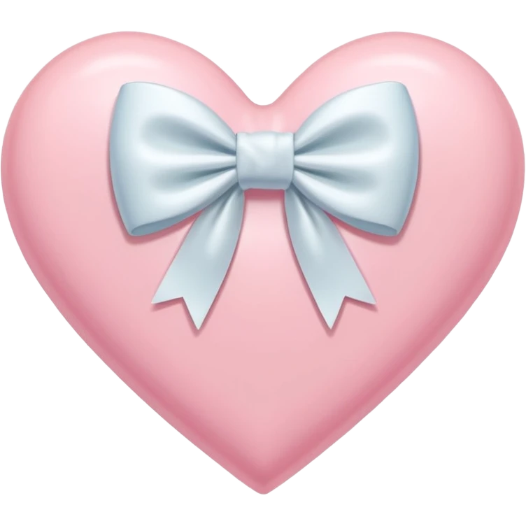 pastel pink heart with a white bow at the center emoji