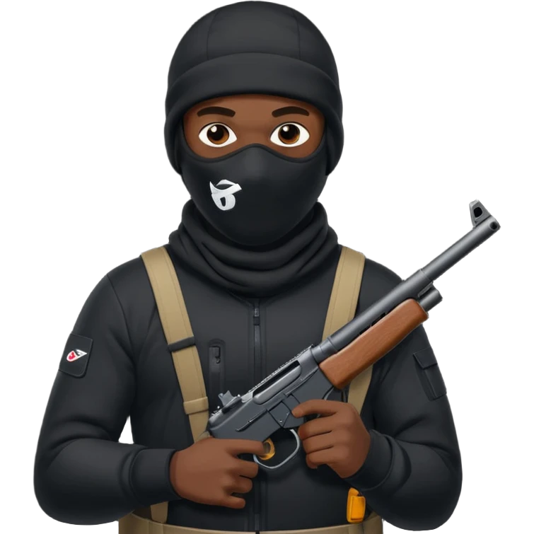 black Nike Ski mask tn guy with gun emoji