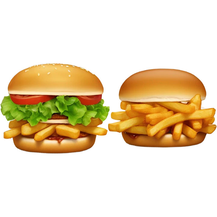 chick fli a fries and chicken sandwich  emoji