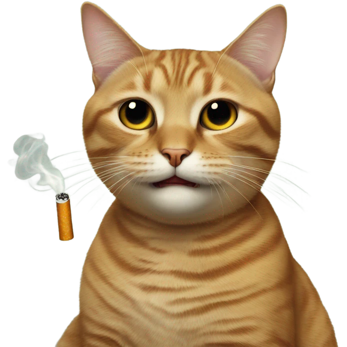 Cat with cigarette emoji