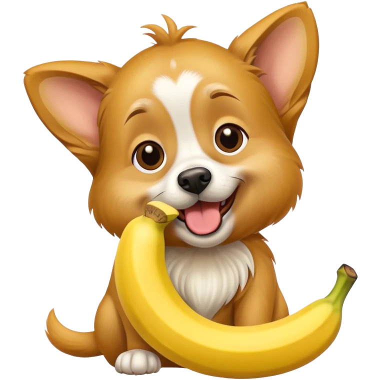 Dog eating banana emoji