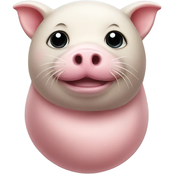 A cute seal with a pig head emoji