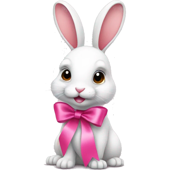 rabbit with pink ribbon  emoji