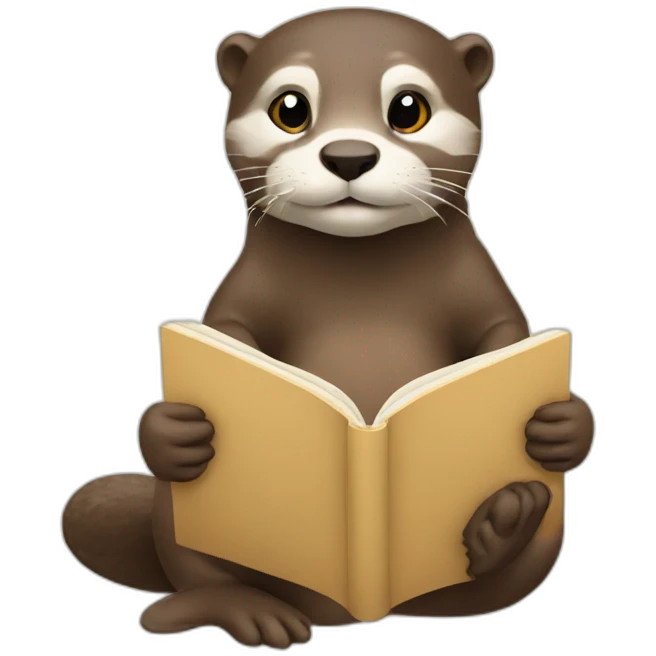 otter studying emoji