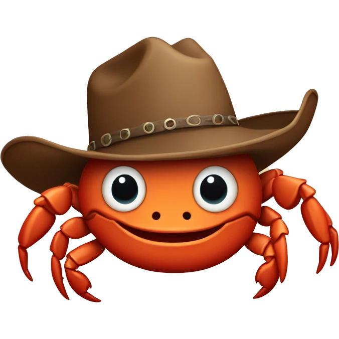 Cute crab with cowboy hat  emoji