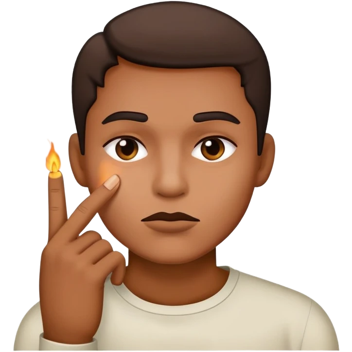Smolder with silencing finger emoji
