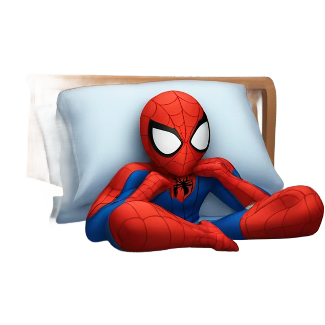spider man sleeping in bed emoji