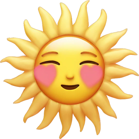Sun with pink heart aesthetic  emoji