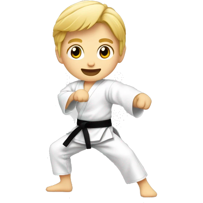 Karatekit jongen met blond haar emoji