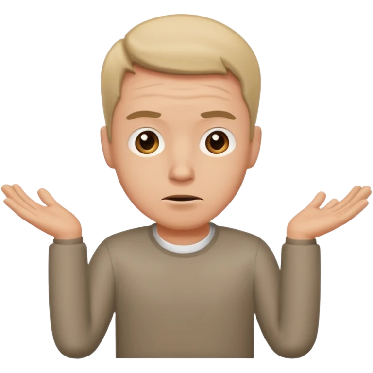 a man making the gesture of shrugging his shoulders emoji