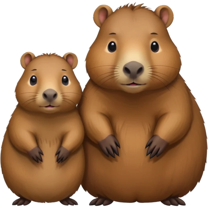Capybara cute with it mom emoji