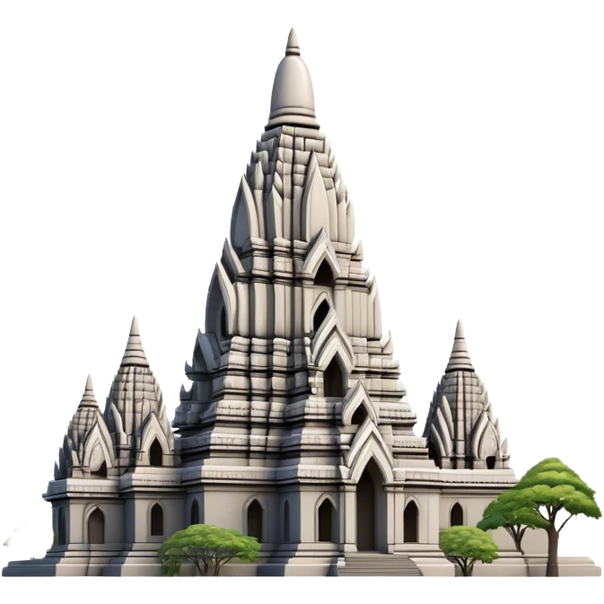 Cinematic Realistic Prambanan Temple Landmark Emoji, depicted as an ornate Hindu temple complex rendered with lifelike detail and dramatic, historical lighting. emoji