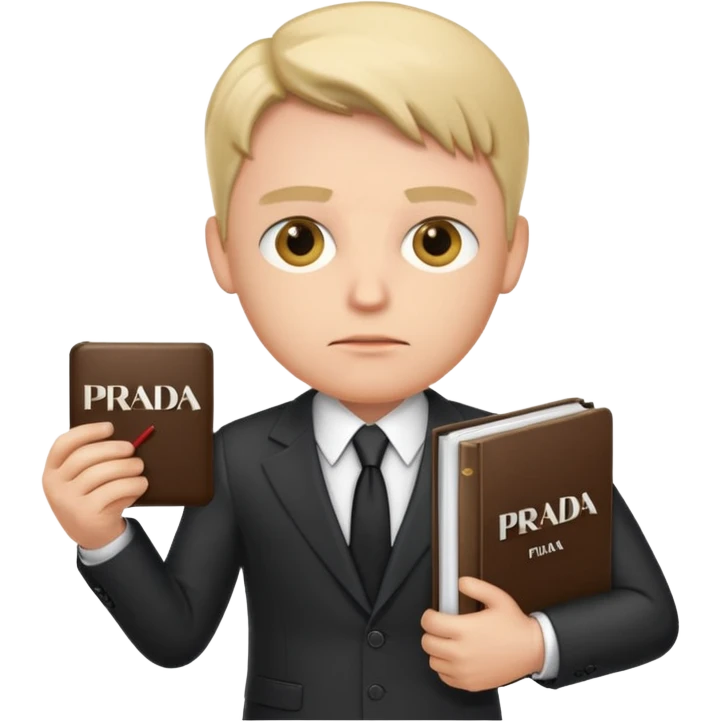 Boss holding the word prada emoji