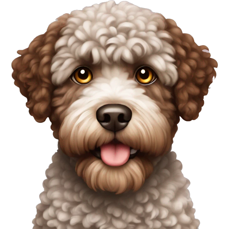 Lagotto Brown body fluffy Brown eyes emoji