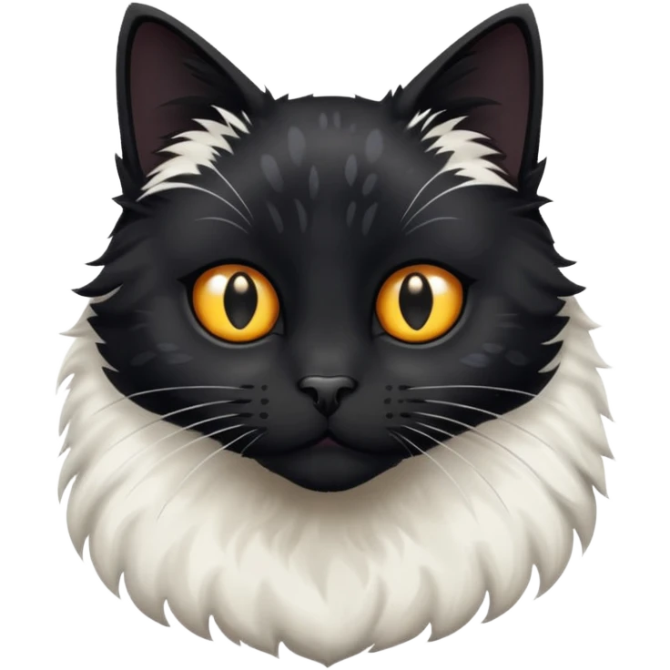 a black cat with white spots emoji